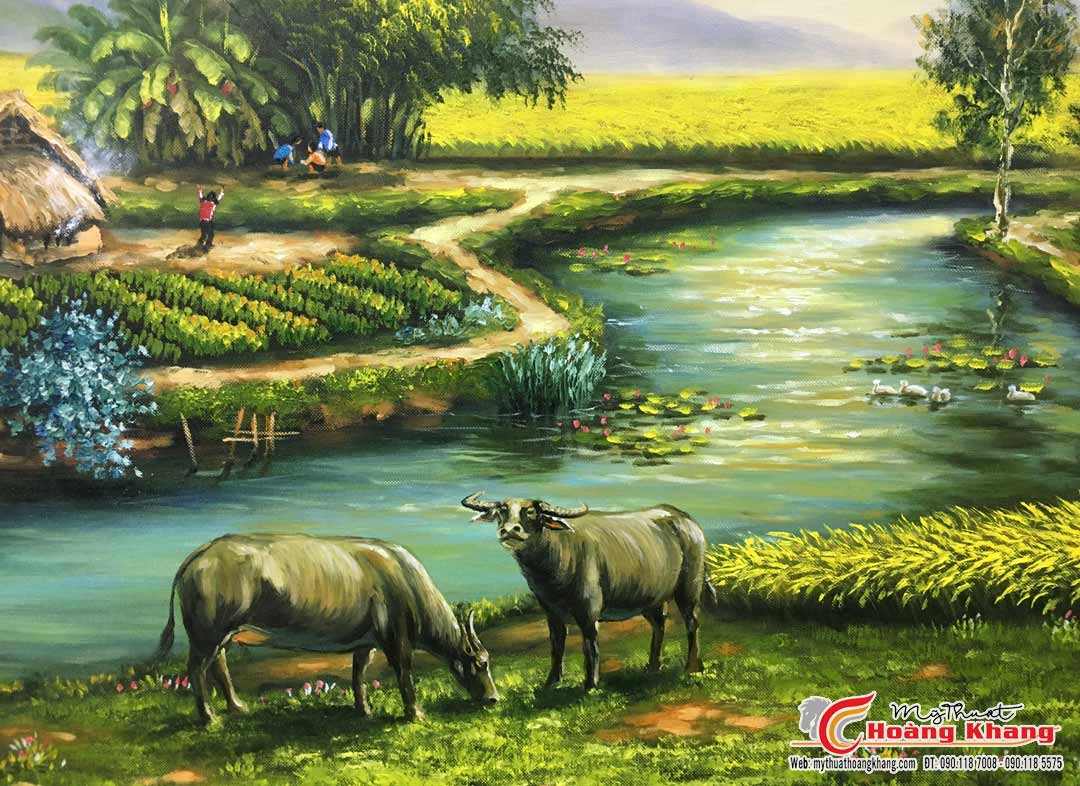 100 bức Tranh phong cảnh đồng quê đẹp tại mỹ Thuật hoàng khang