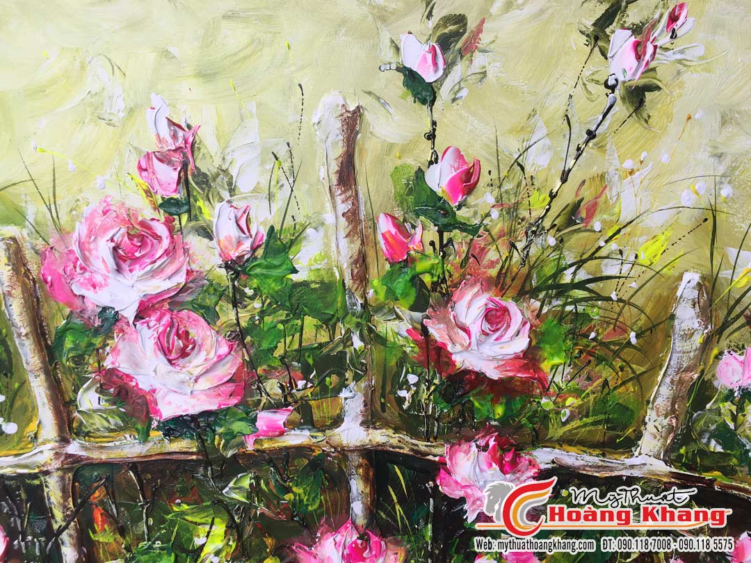 Hãy ngắm nhìn tóp những bức tranh hoa hồng đẹp nhất từ mythuathoangkhang.com. Bức tranh sơn dầu vẽ hoa hồng chính là món quà tuyệt vời để tặng người yêu, gia đình hay bạn bè. Đây là món đồ trang trí tuyệt đẹp và đầy ý nghĩa.